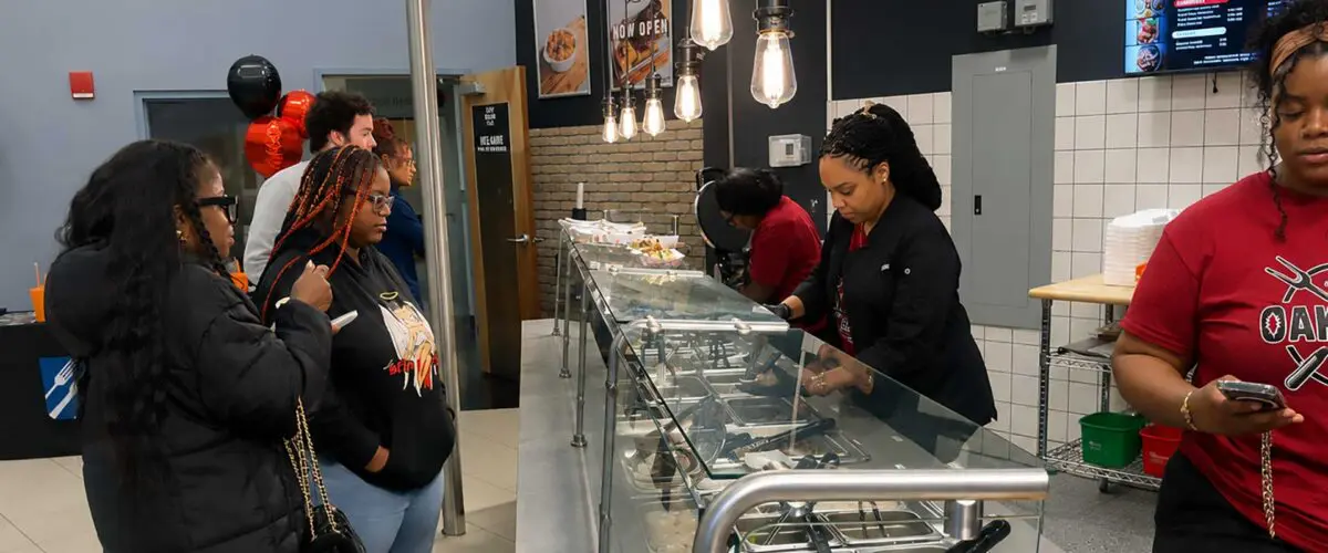 Customers waiting to be served at Bent Tree Market